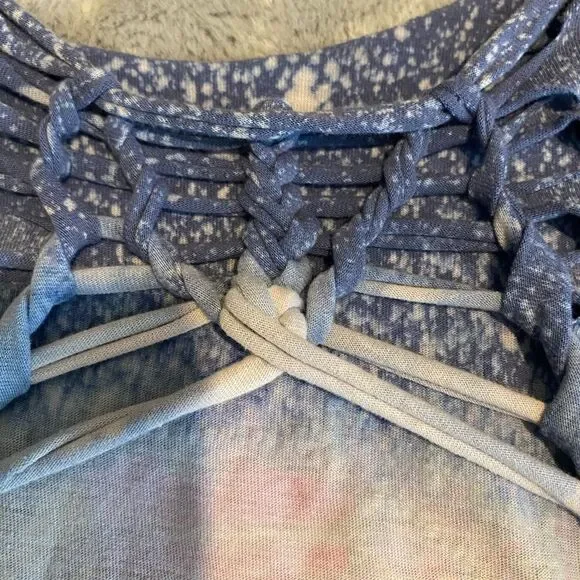 Affliction women’s skeleton Valley scoop neck t-shirt rhinestones cutouts NWT XS - Picture 9 of 11